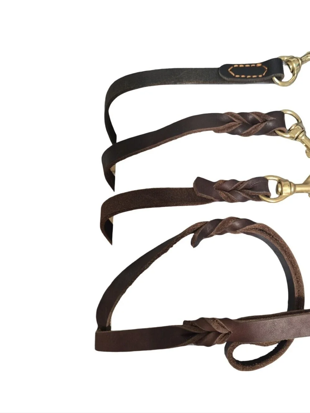 Handmade Leather Dog Leash with Gold Hardware, Training, Dog Walking